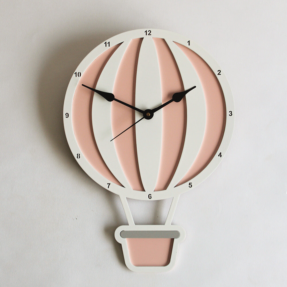 Hot Air Balloon Clock - Pink