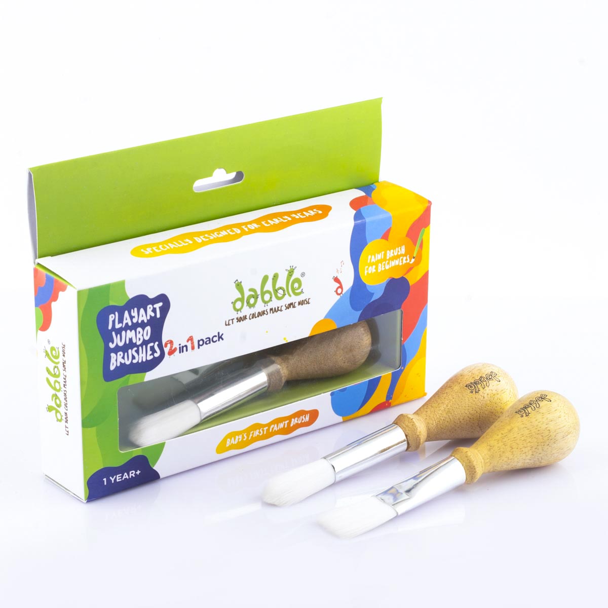 Dabble Jumbo Paint Brush Set | Baby’s First Paint Brush 1 Year +