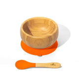 Avanchy Bamboo Baby Bowl & Spoon - White