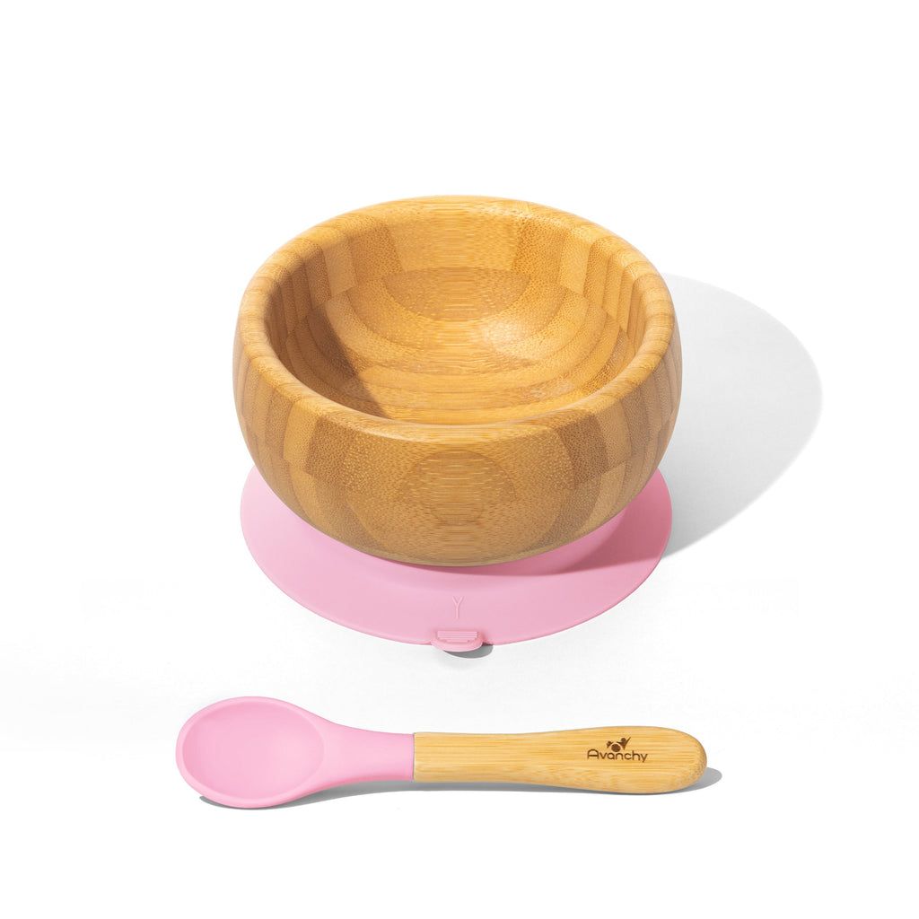 Avanchy Bamboo Baby Bowl & Spoon - Yellow