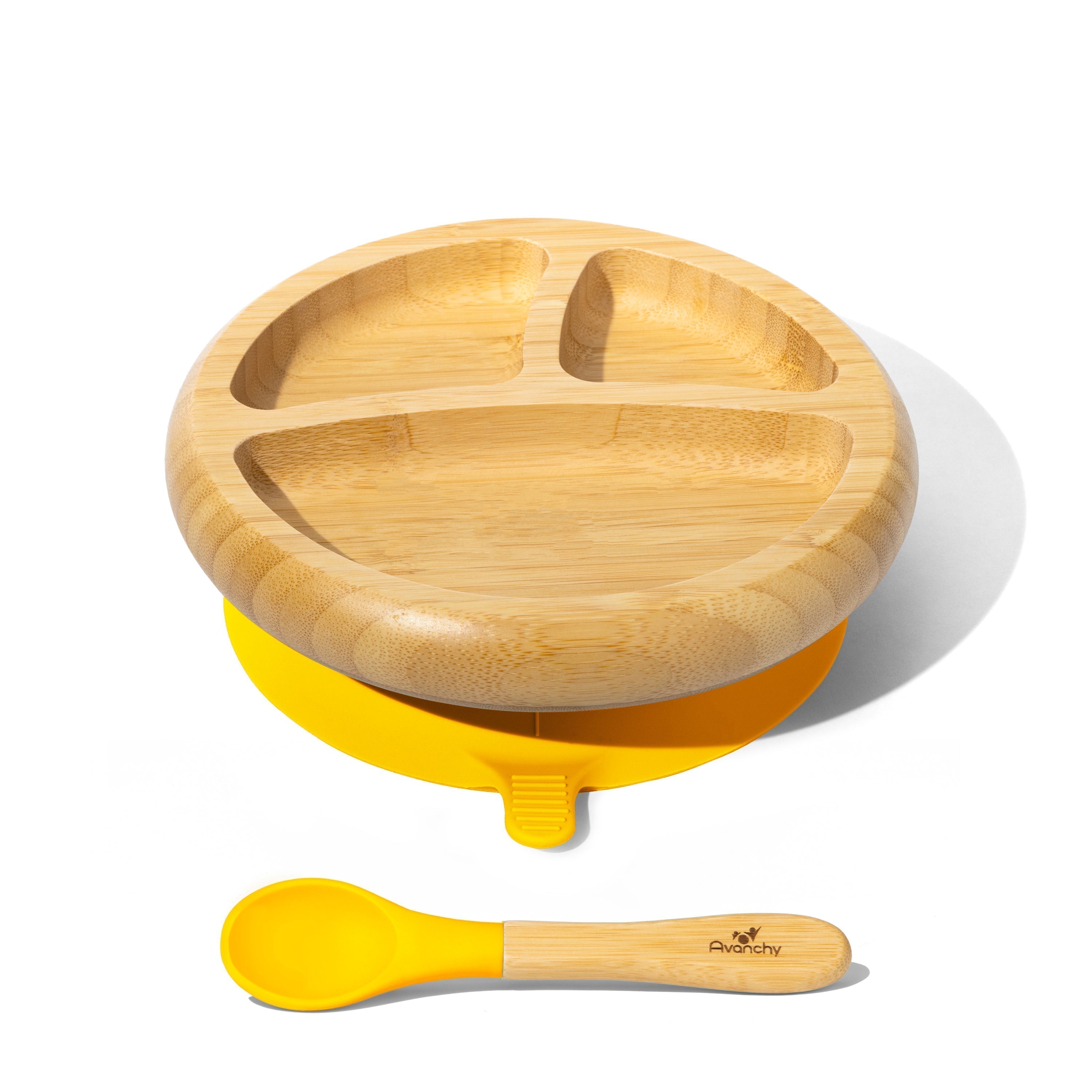 Avanchy Bamboo Baby Plate & Spoon -Green