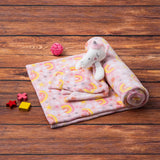 Baby Moo Unicorn And Rainbow Soft Cozy Plush Toy Blanket Yellow