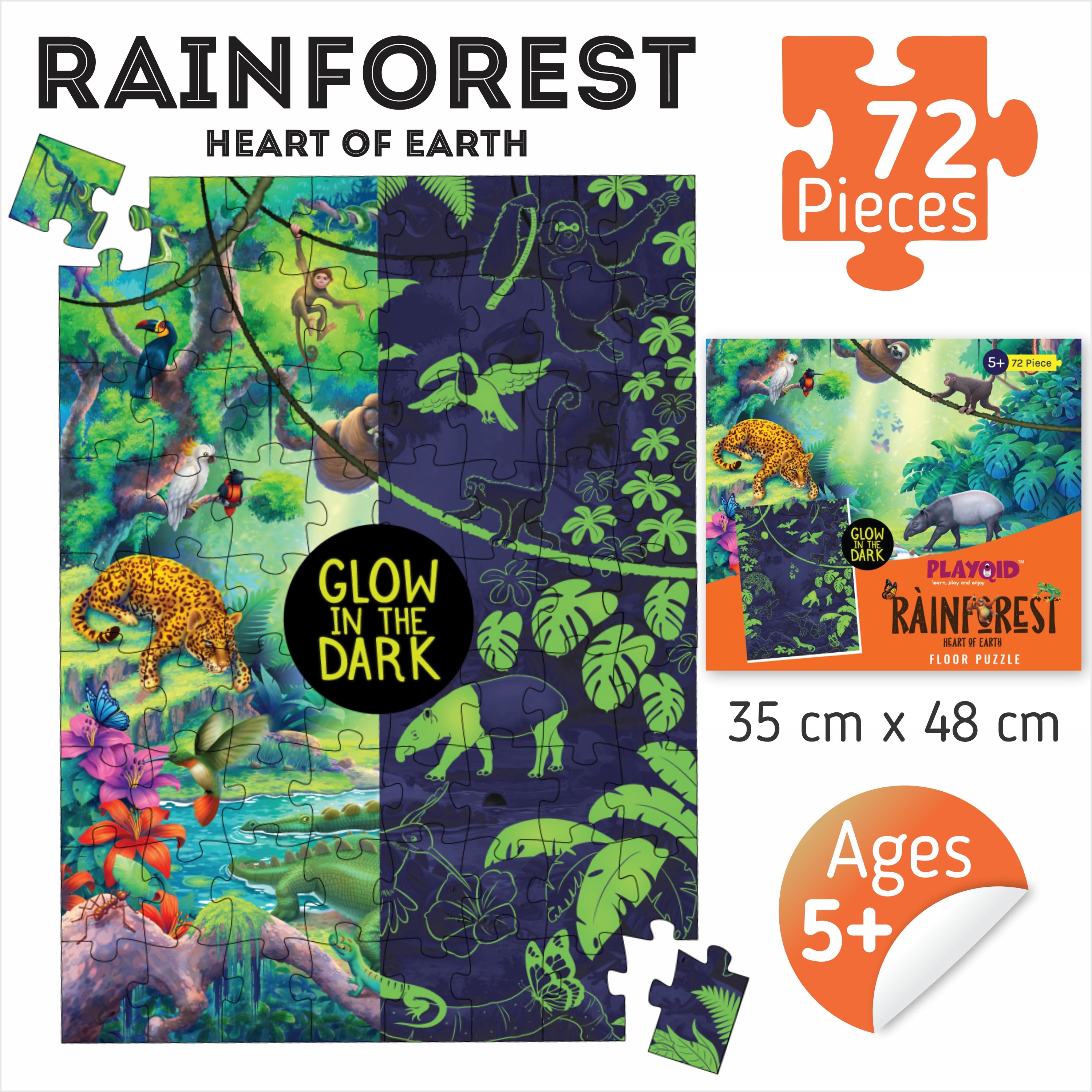 Rainforest Heart Of Earth + Starry Sleepover -  72 & 60 Piece Puzzles