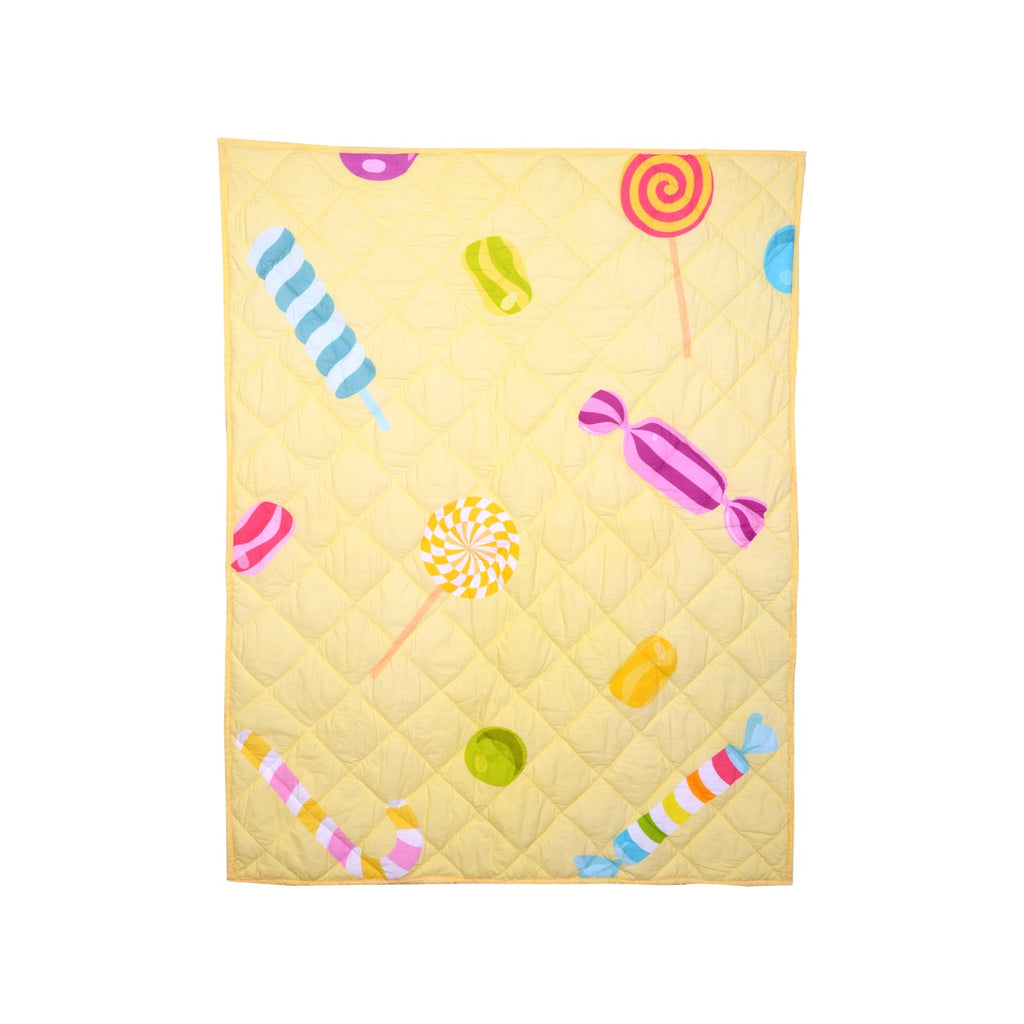Little By Little Candy Land Baby Quilt Blanket, Yellow