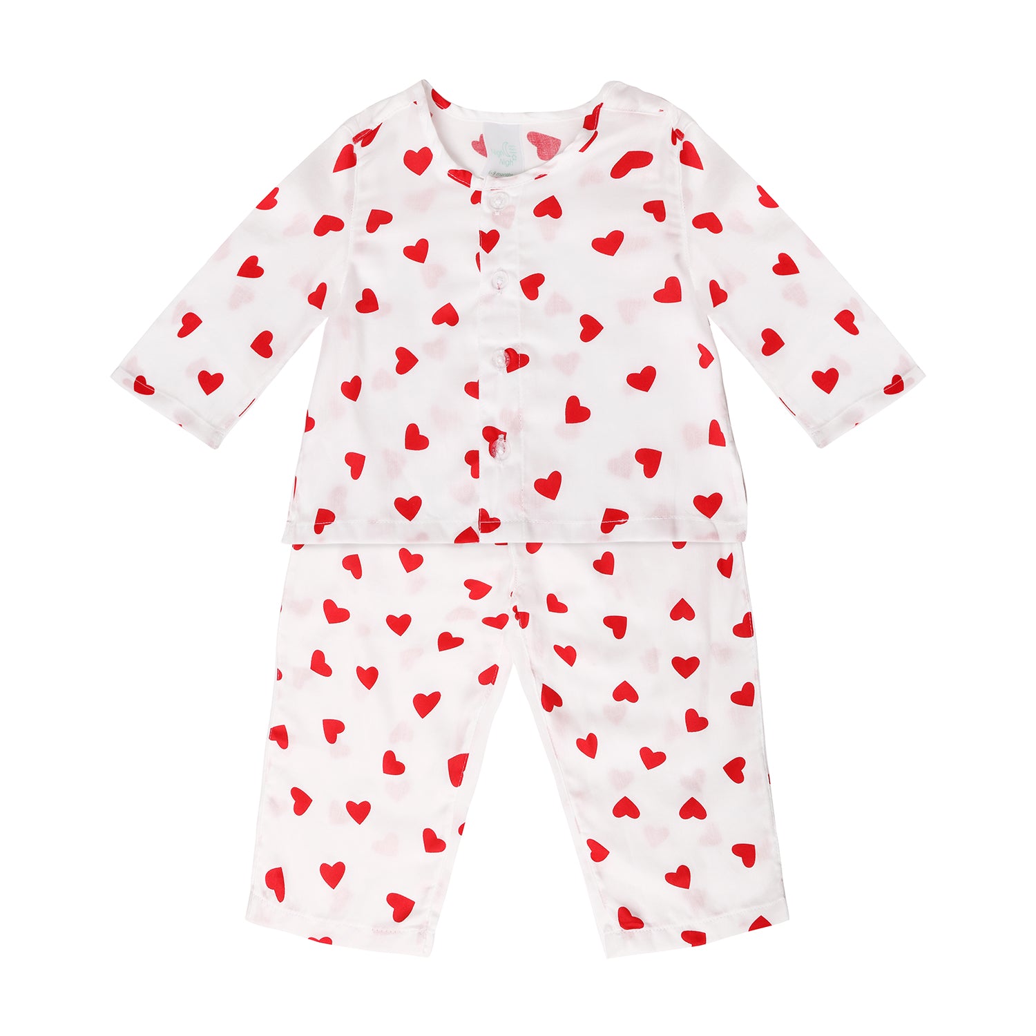 Red Hearts Pure Cotton Baby Girl Nightsuit