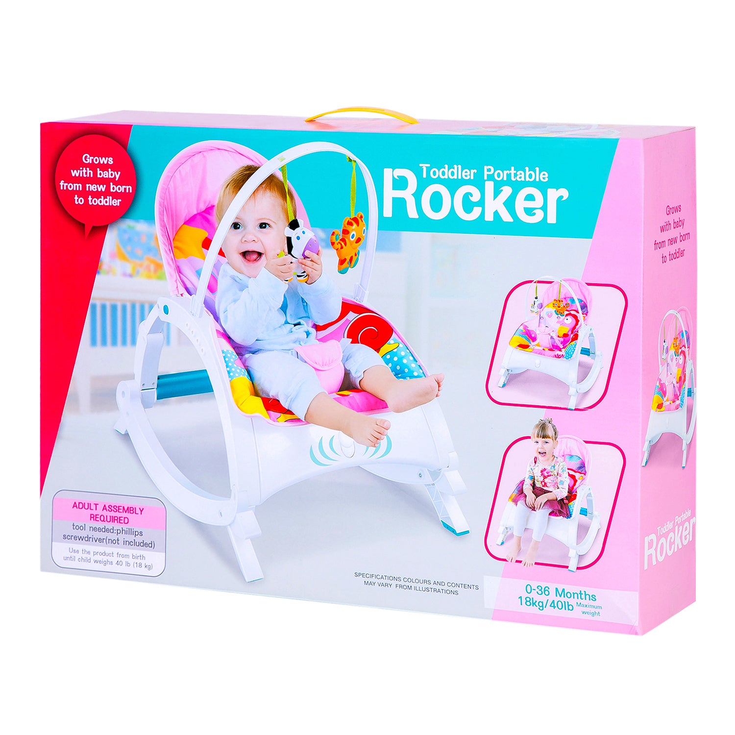 Baby Moo New Born To 18 Kg Baby Portable Rocker Pink