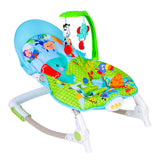Baby Moo Newborn To Toddler Portable Bouncer With Hanging Toys Blue & Green