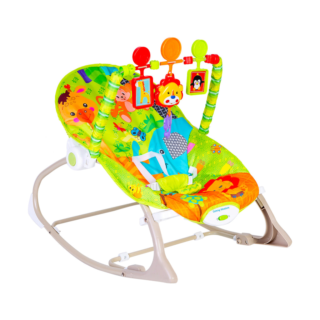 Baby Moo Green Infant To Toddler Happy Baby Bouncer With Hanging Toys Green