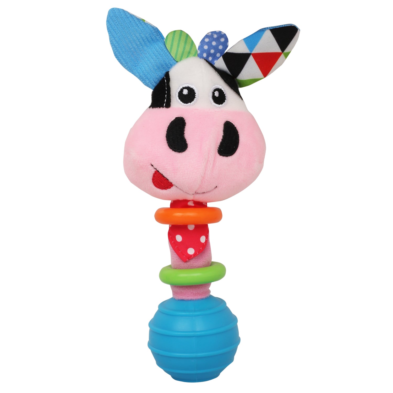 Baby Moo Cow Pink Handheld Rattle