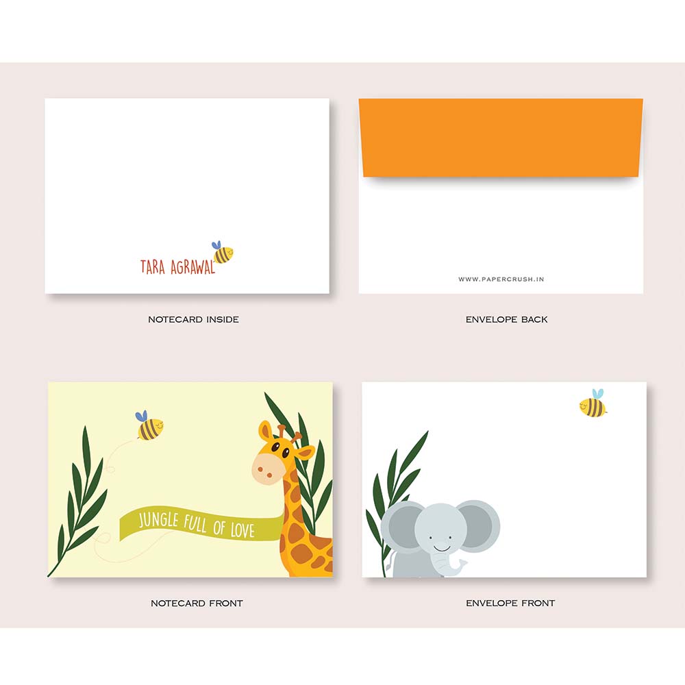 Rainforest -Folded-Notecards + Envelopes - Set of 25