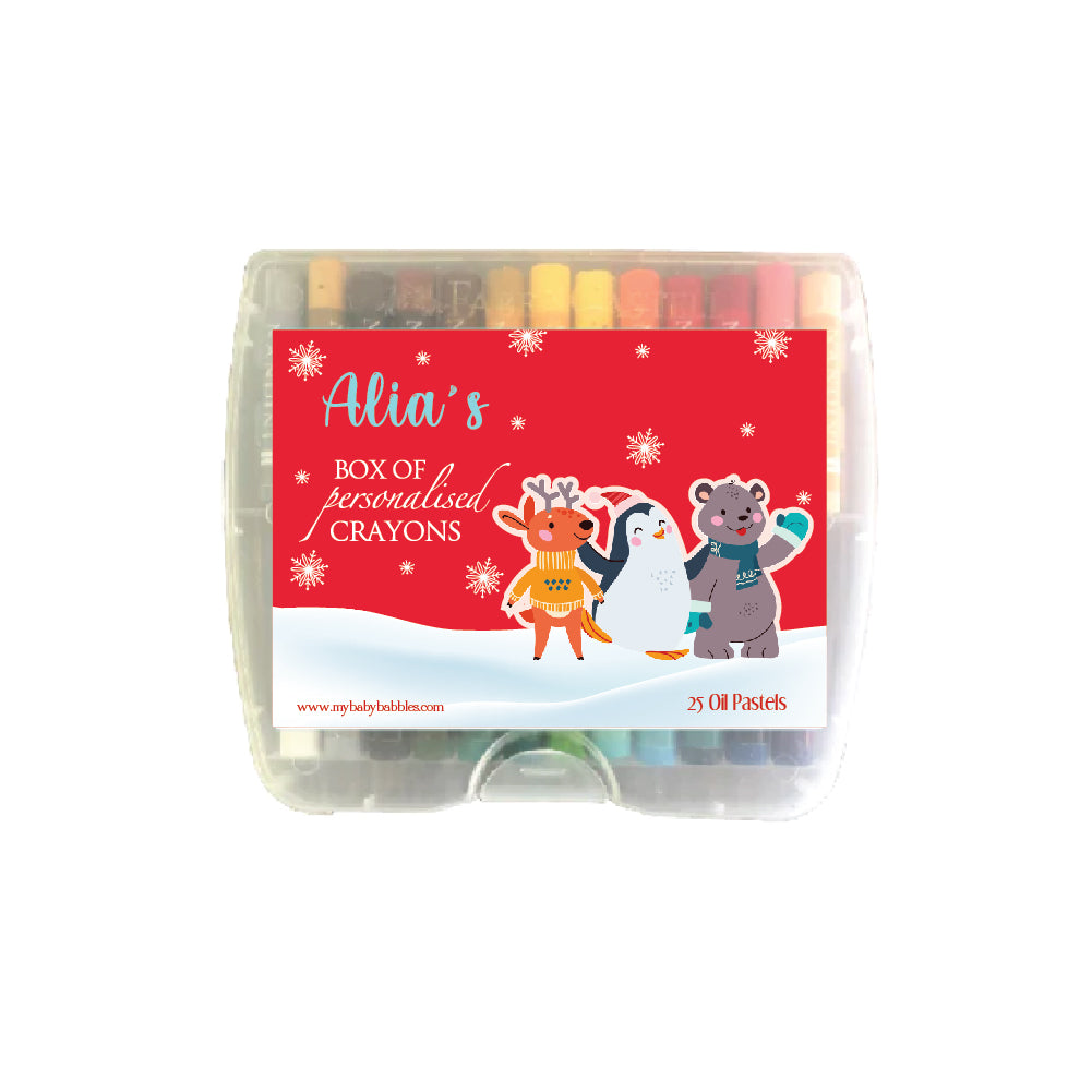 Personalised Sketch Book & Crayon Set - Red Christmas