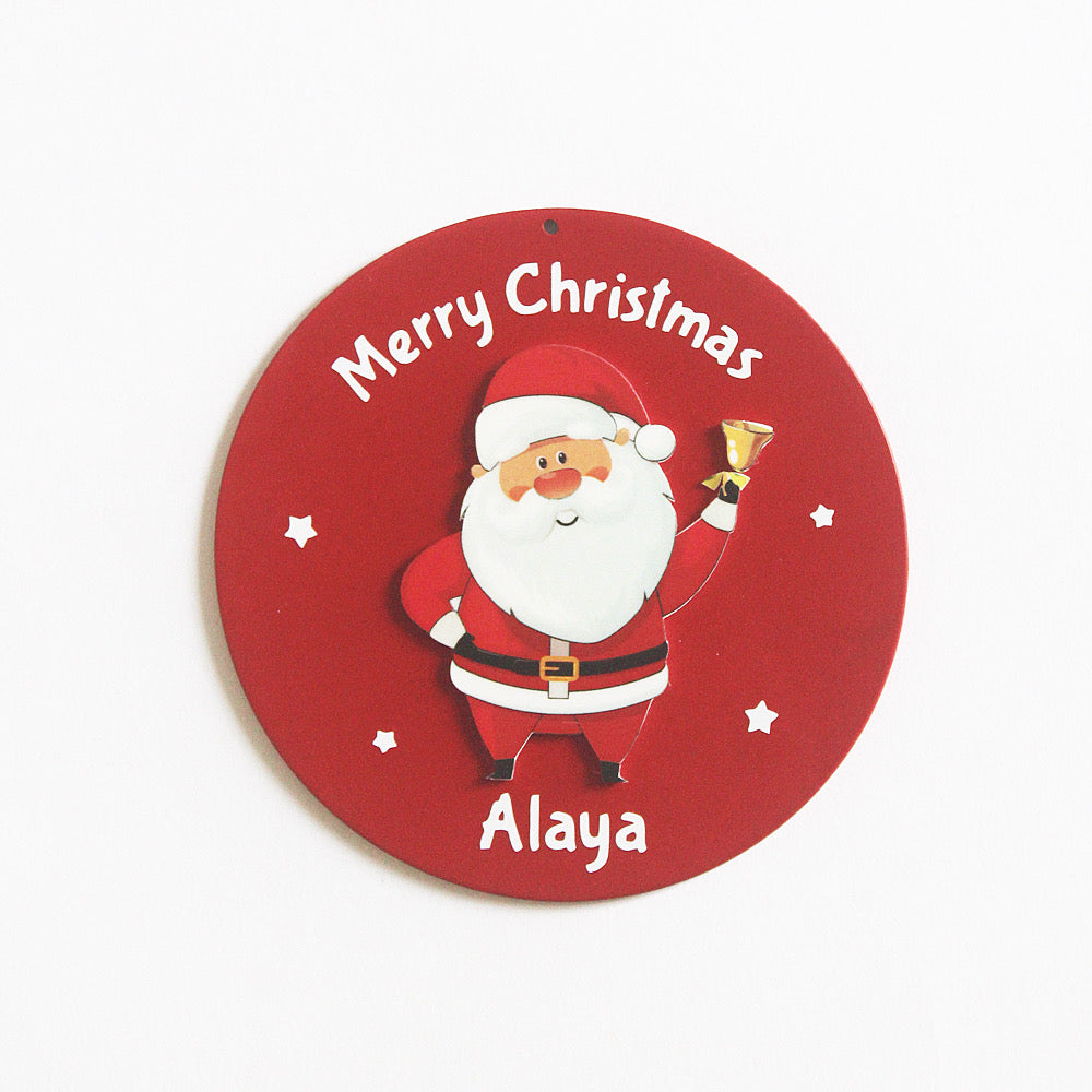 Personalised Red Christmas Ornament - Santa