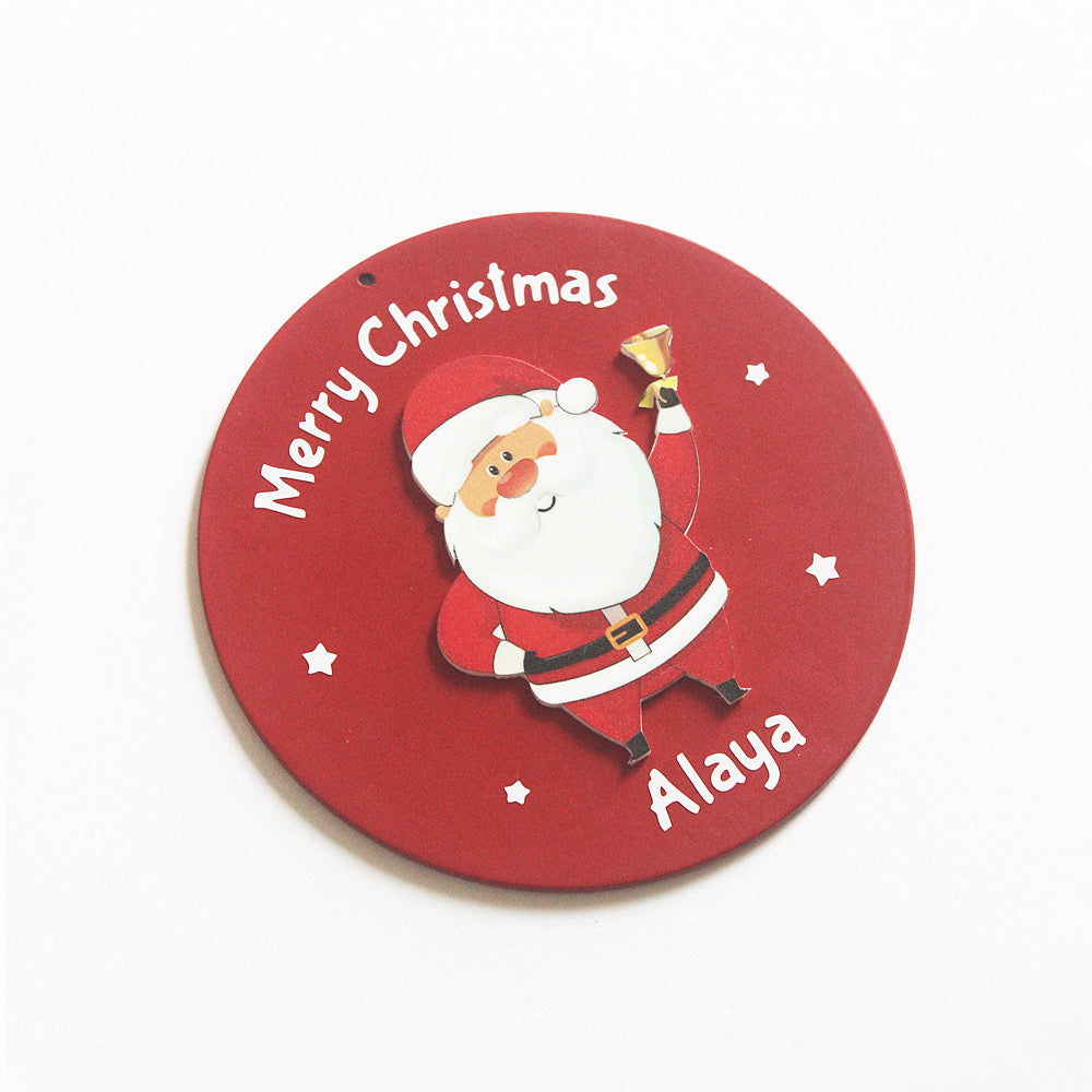 Personalised Red Christmas Ornament - Santa