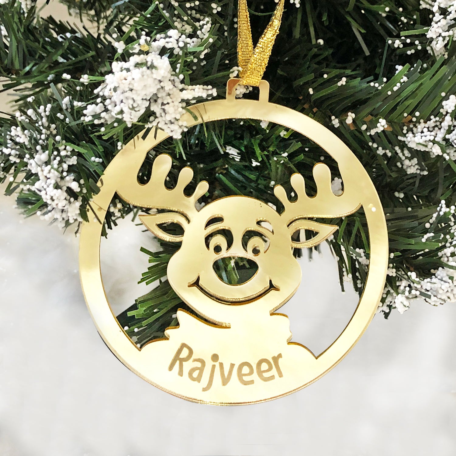 Personalised Christmas Ornament - Cute Reindeer