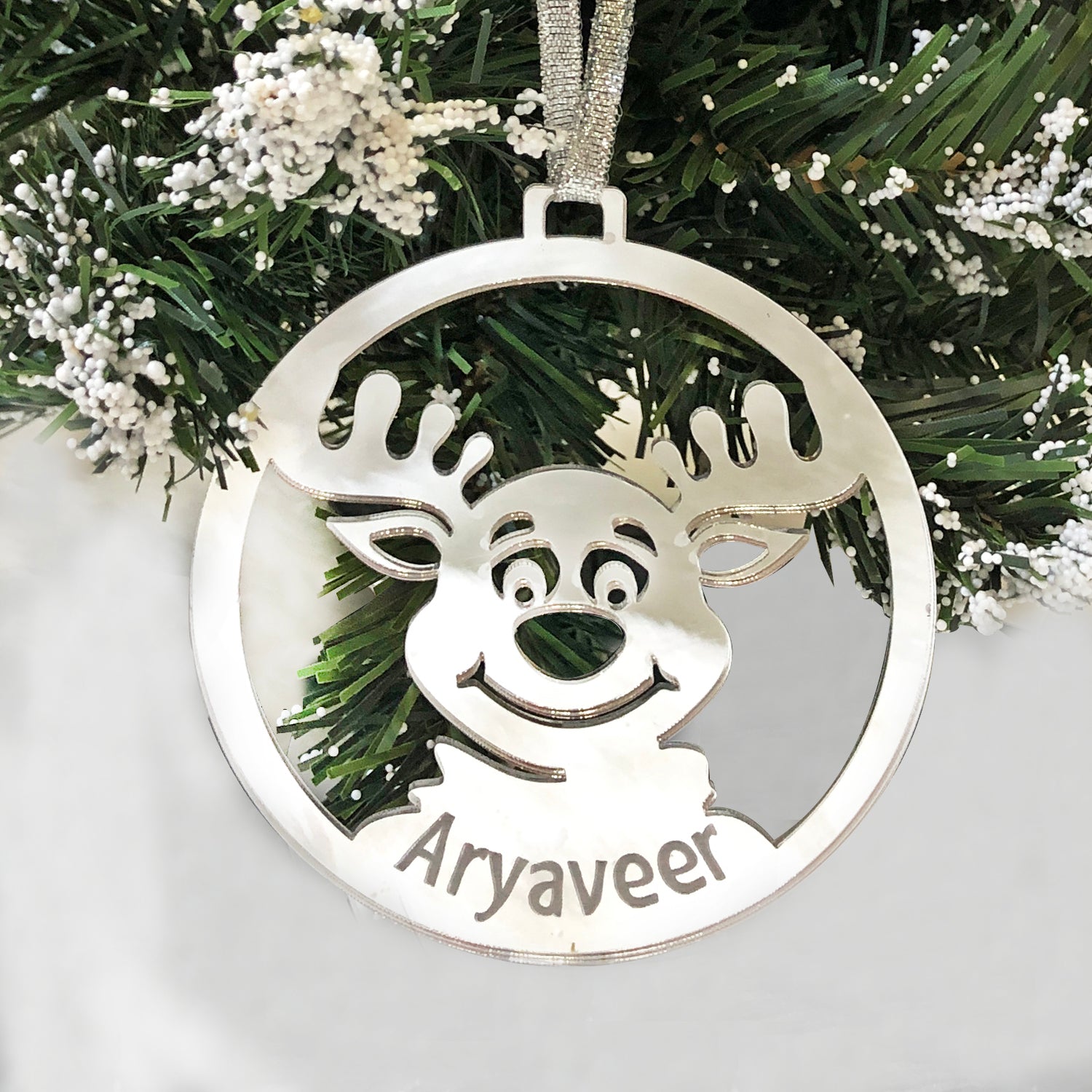 Personalised Christmas Ornament - Cute Reindeer