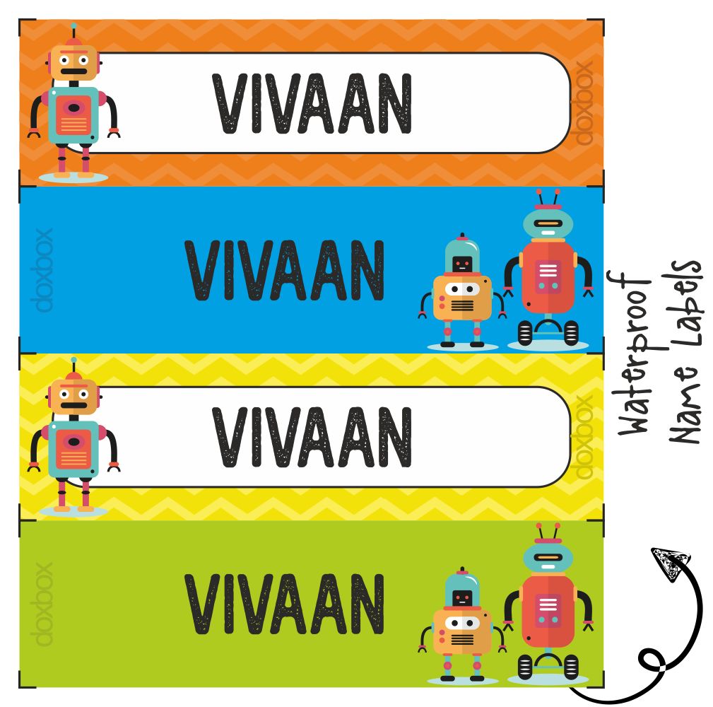 Personalised Water Proof Labels - Robot