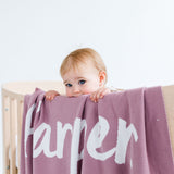 Rose Bloom Personalized Organic Cotton Knitted Blanket For Babies