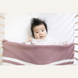 Chunky Rose Bloom Personalized Organic Cotton Knitted Blanket