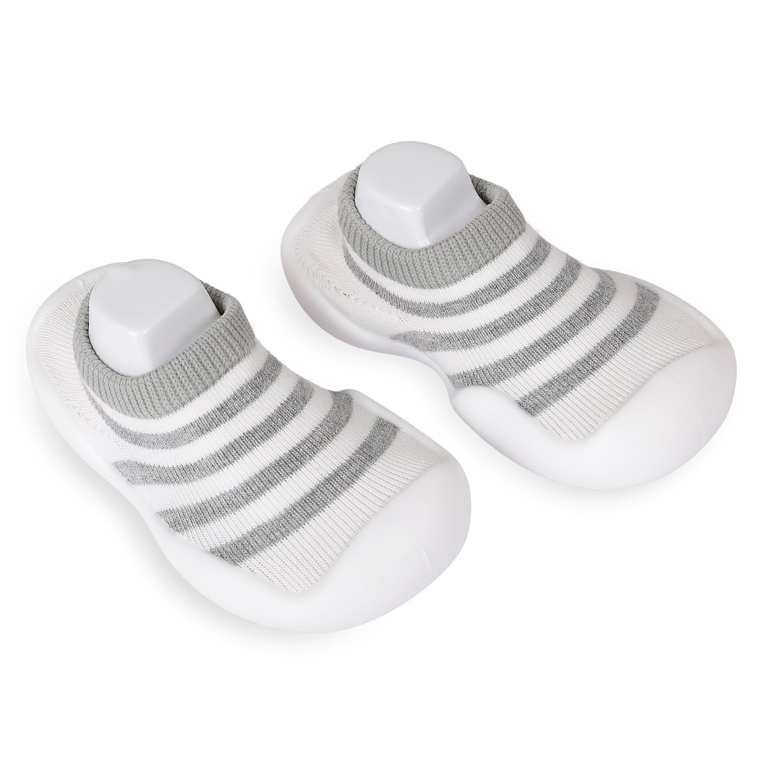 Baby Moo Slip-On Shoes Striped Grey
