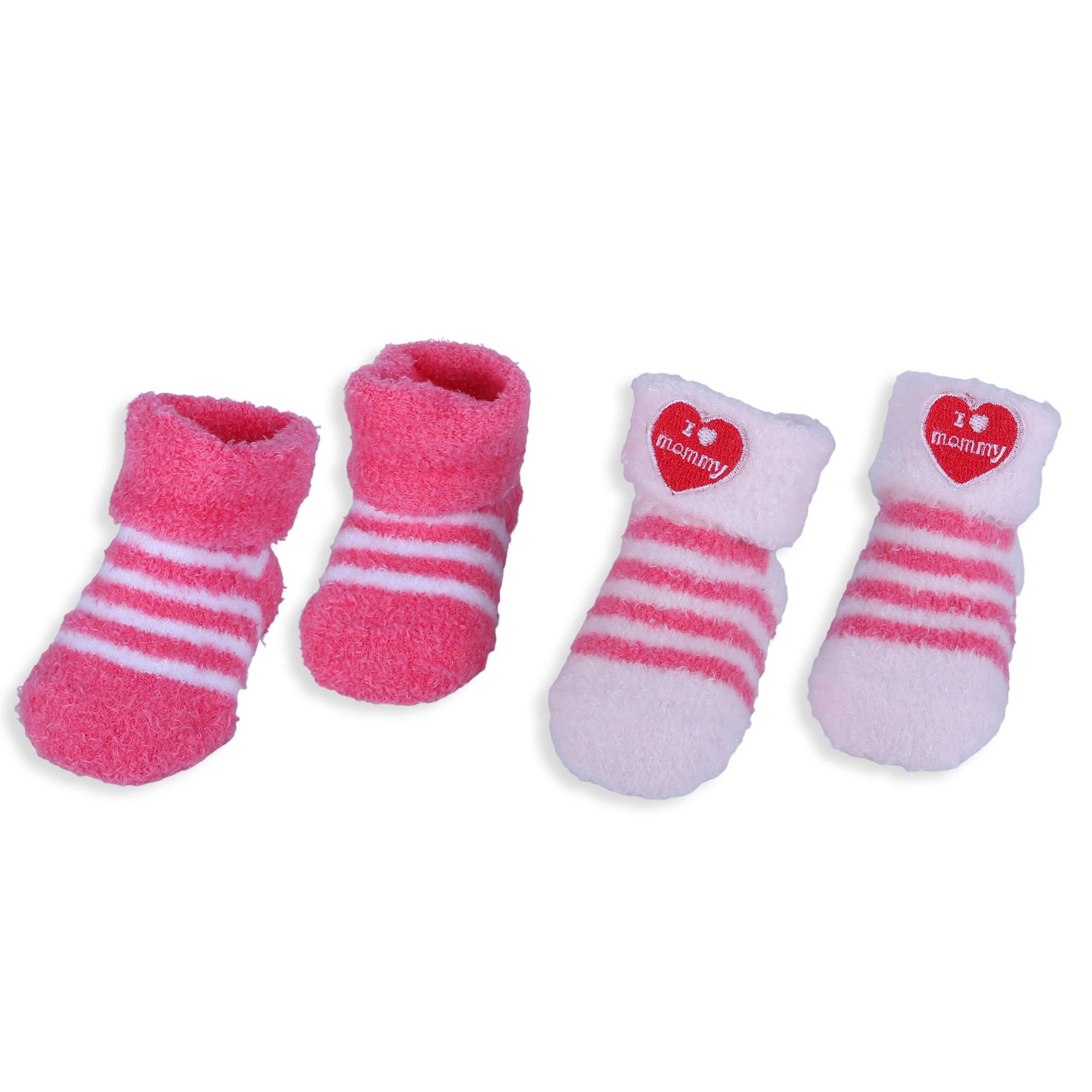 Baby Moo I Love Mummy Newborn Breathable Infant Cotton Socks - Pink