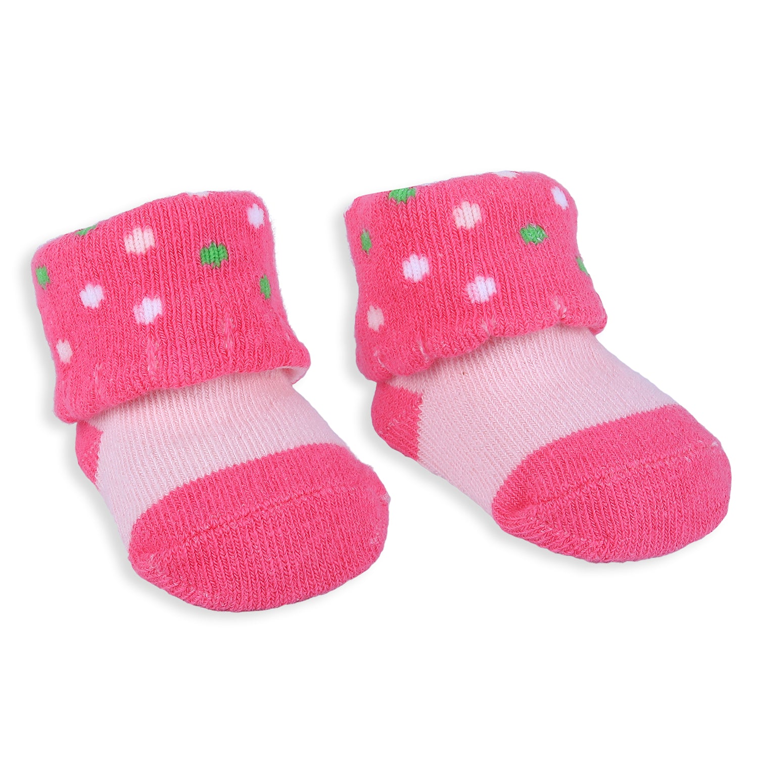 Baby Moo Ladybug Polka Dotted Newborn Breathable Infant Cotton Socks - Pink