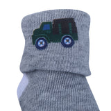Baby Moo Truck And Stripes Newborn Breathable Infant Cotton Socks - Grey