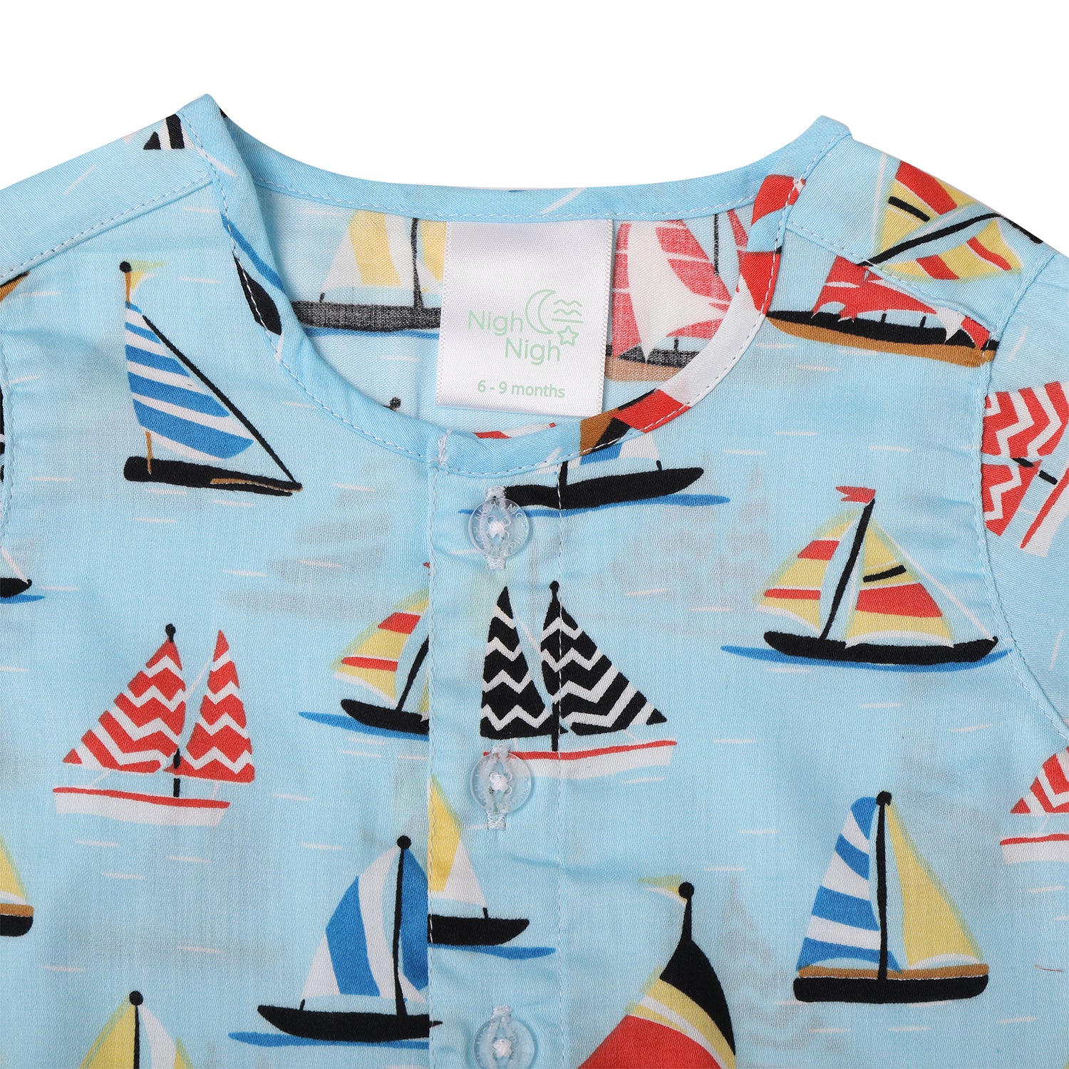 Sailboat Pure Cotton Baby Boy Nightsuit