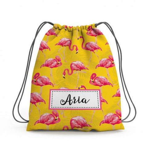 Flamingos - Yellow Swim Bag