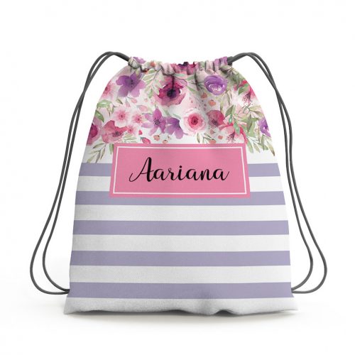 Floral Stripes- Swim Bag