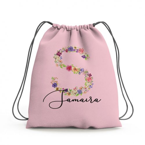 Monogram Floral- Pink Swim Bag