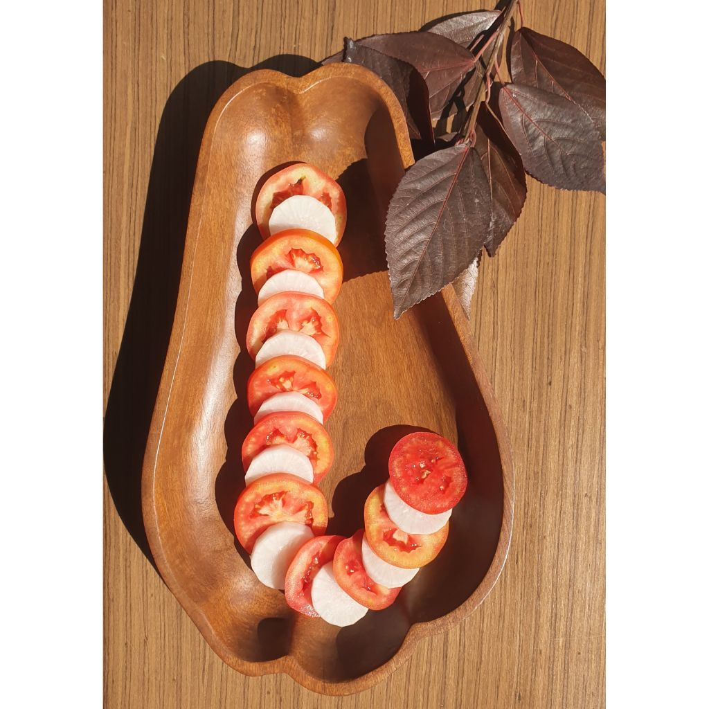 Papaya-Shaped Wooden Platter