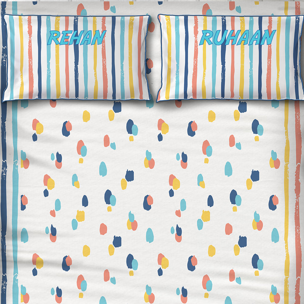 Bedsheet Set - Bold Dots - Single/Double Bed Sizes Available
