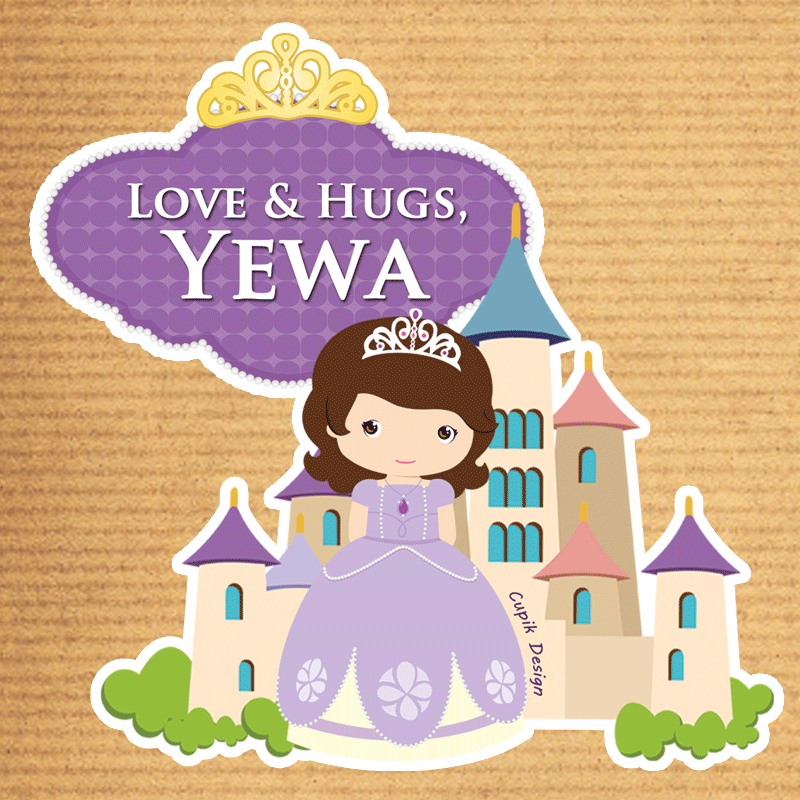 Personalised Sofia Shaped Gift Stickers