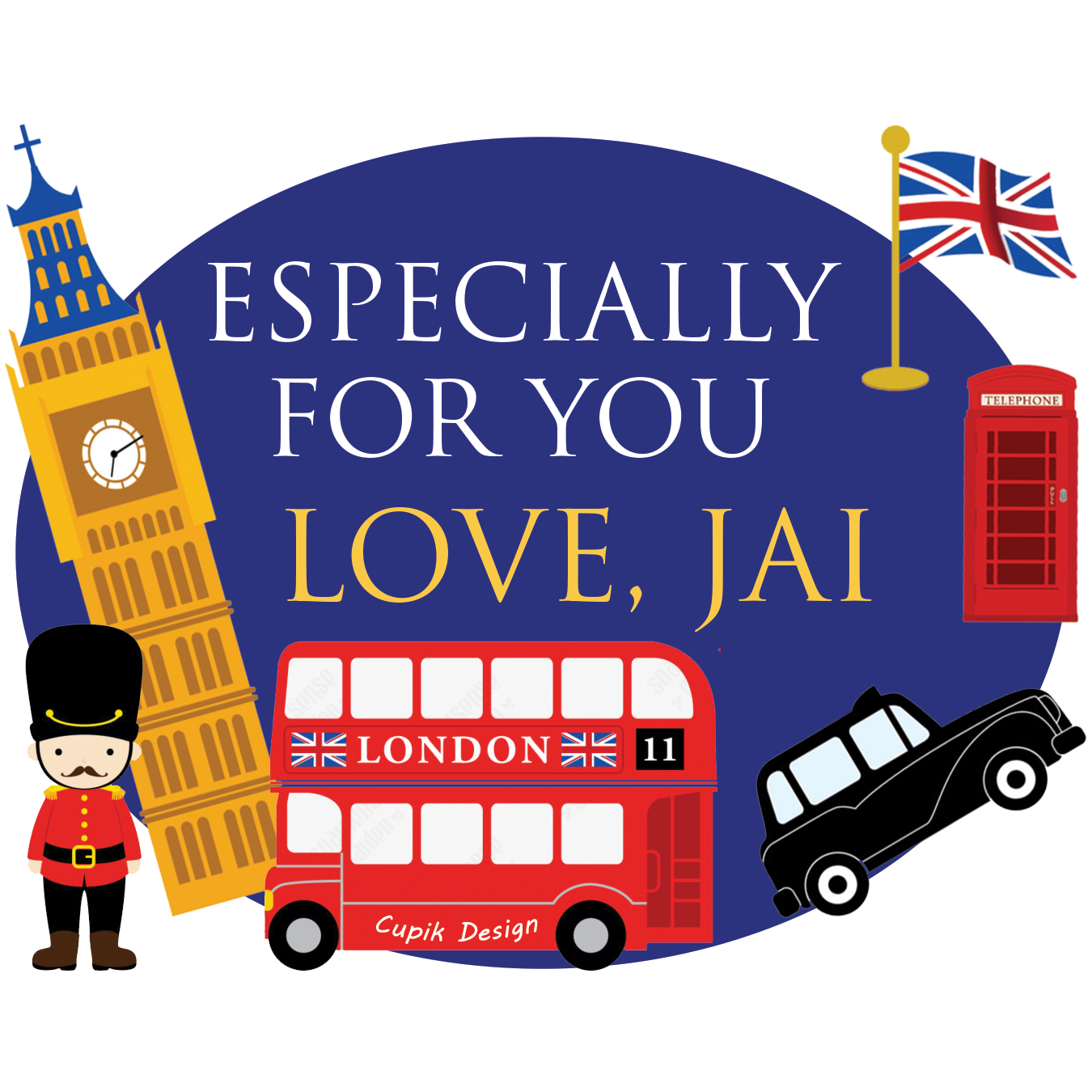 Personalised Gift Stickers -  London, Set of 18