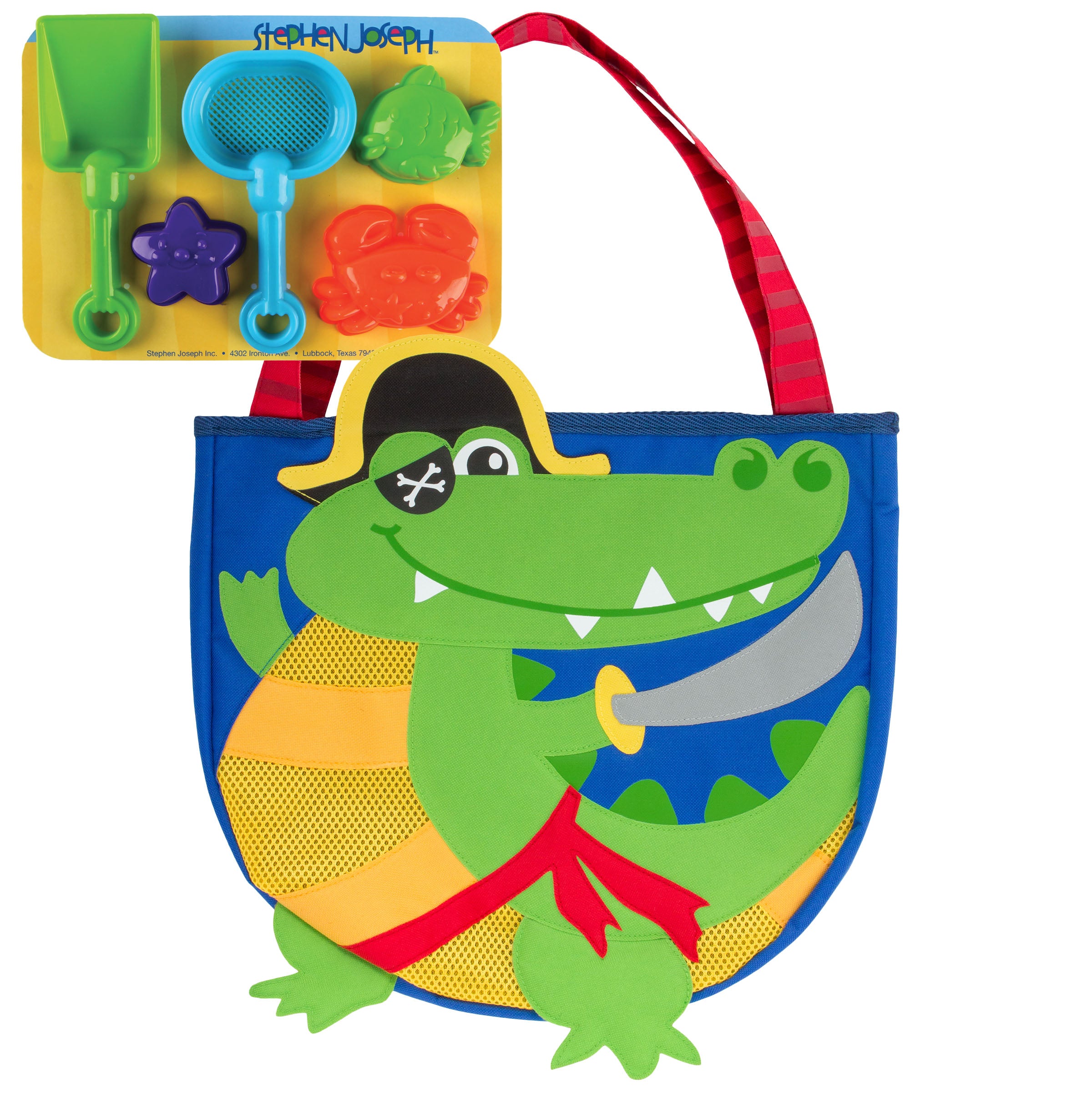 Stephen Joseph Beach Tote Alligator (with Sand Toy Play Set)