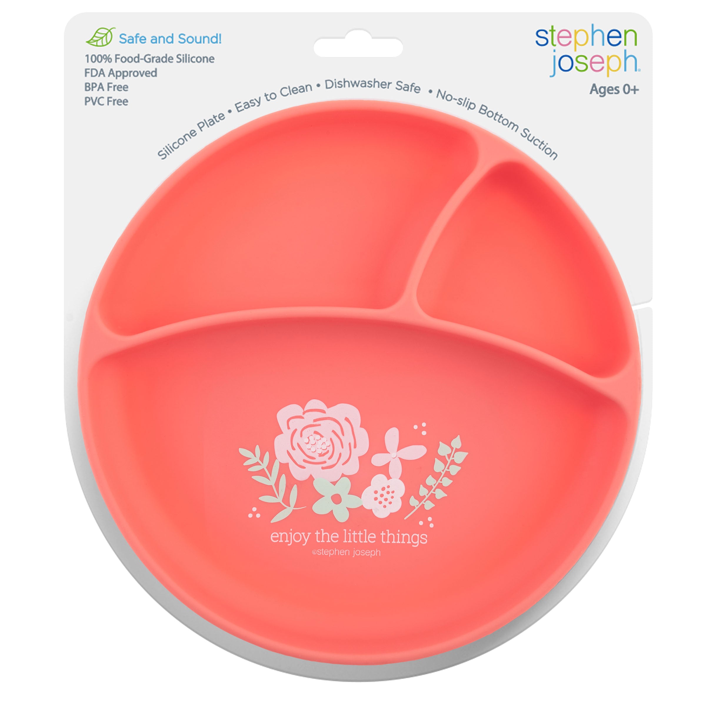 Silicon Baby Plate Coral Flower