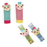 Baby Moo Owls In Love Multicolour Set of 4 Socks And Wrist Rattle