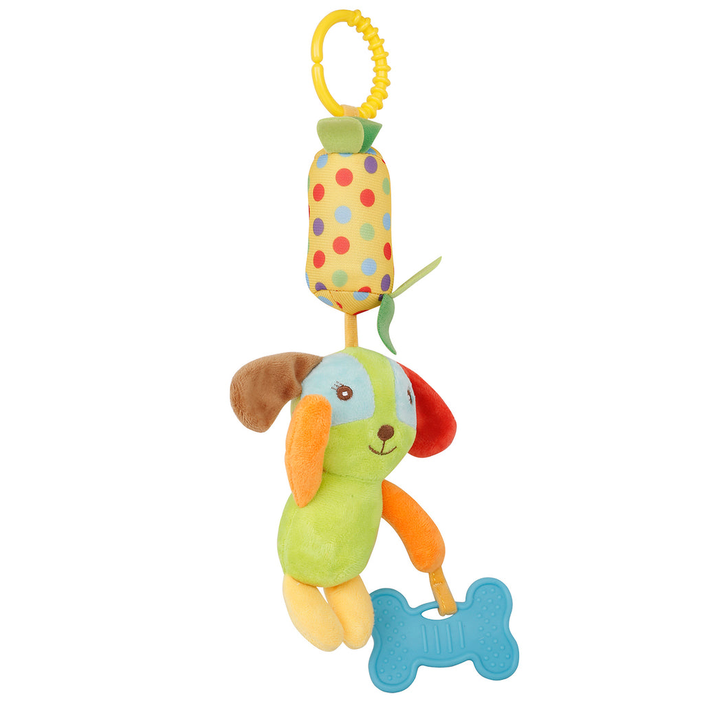 Baby Moo Dog Green And Multicolour Hanging Toy / Wind Chime With Teether