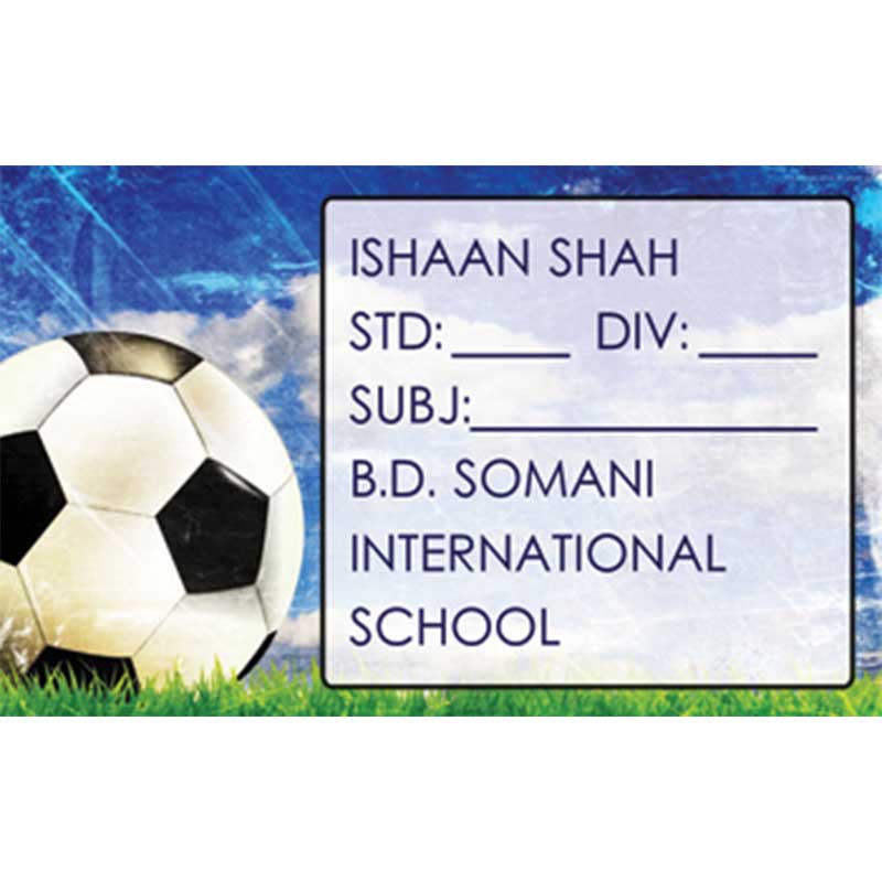 Personalised School Book Labels - Football, Pack of 20