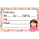 Personalised School Book Labels - Pink Princess, Pack of 20