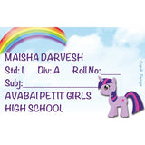Personalised School Book Labels - Pony, Pack of 20