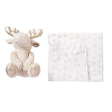 Baby Moo Animal Soft Cozy Plush Toy Blanket Beige