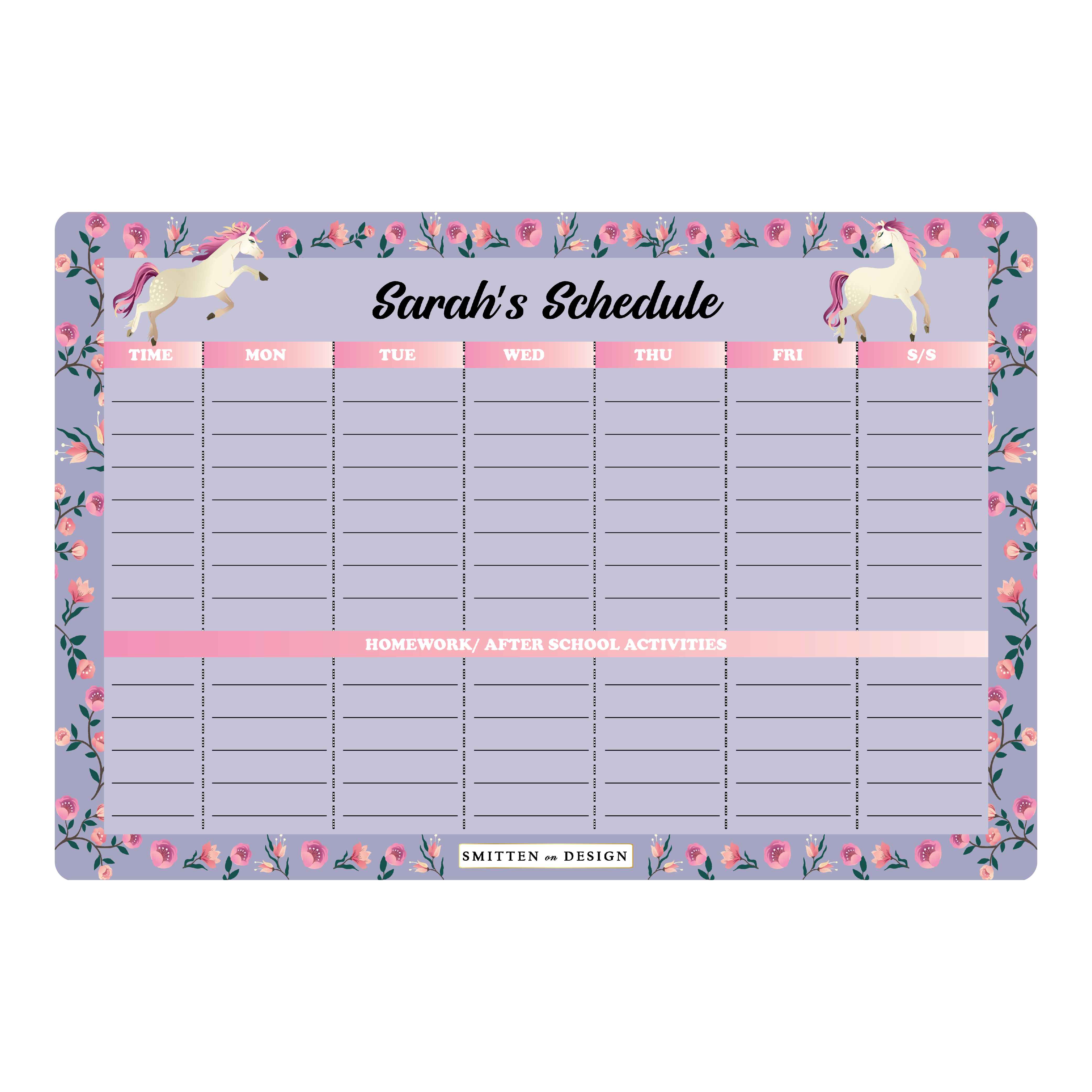 Unicorn Field - Lilac Schedule Planner
