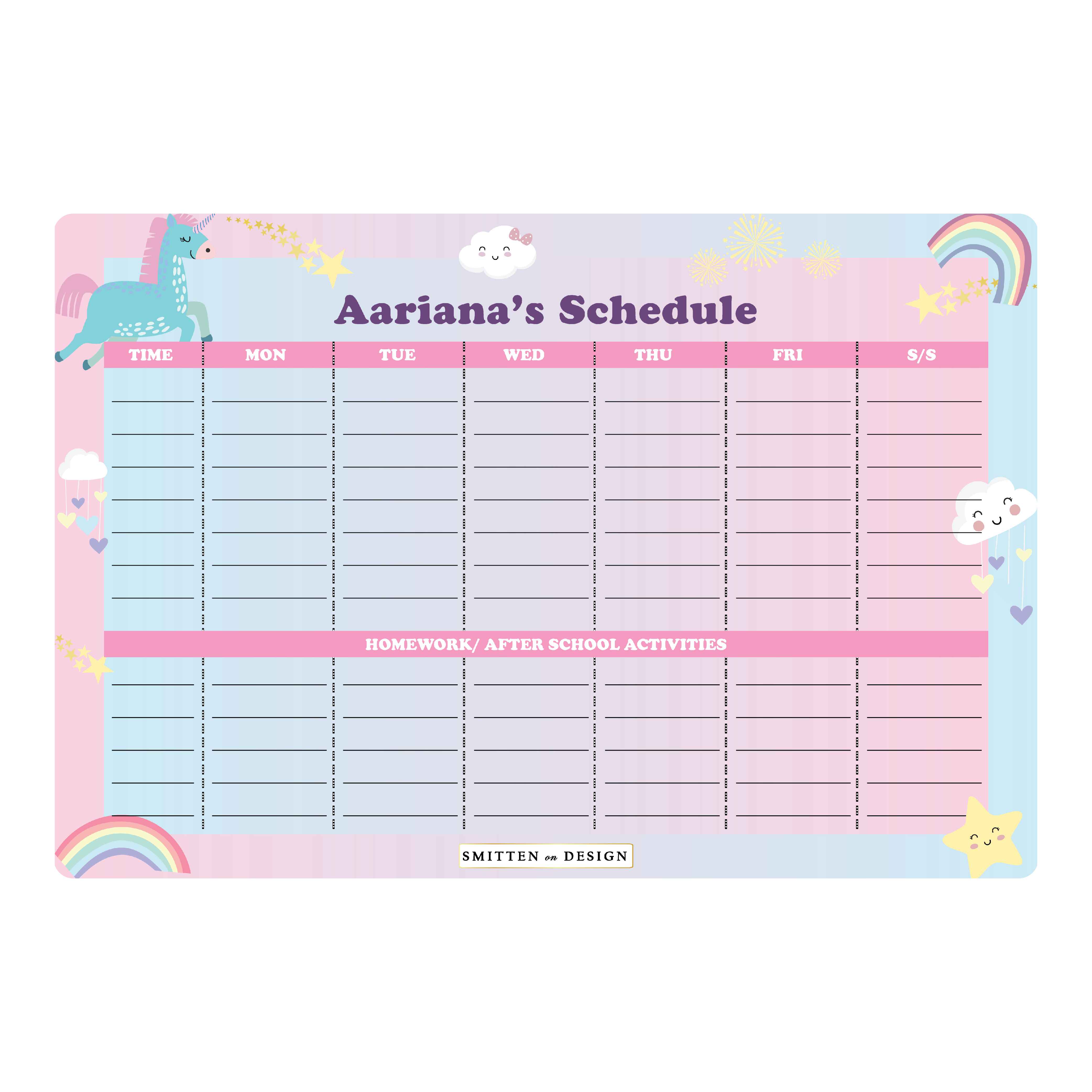 Unicorn & Rainbows Holo Pastel Schedule Planner