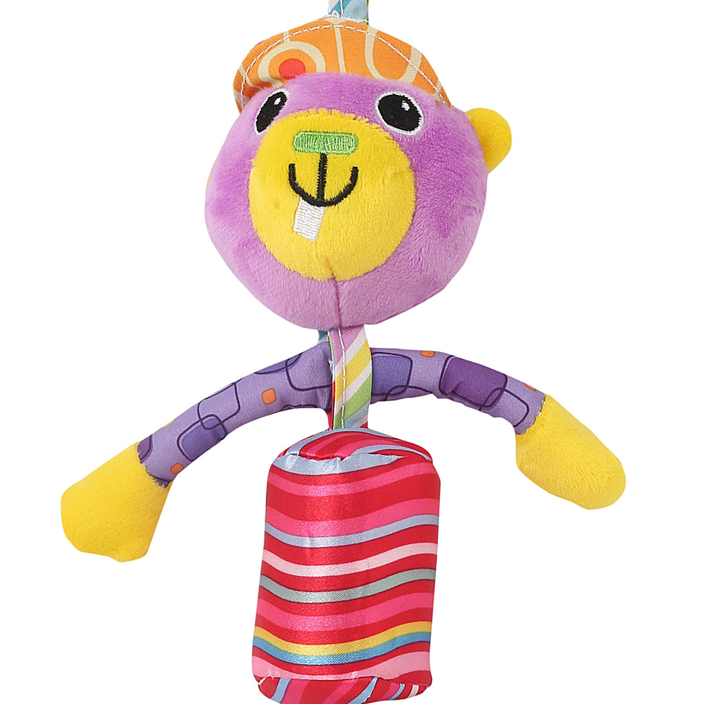 Monkey Purple Hanging Musical Toy / Wind Chime Soft Rattle