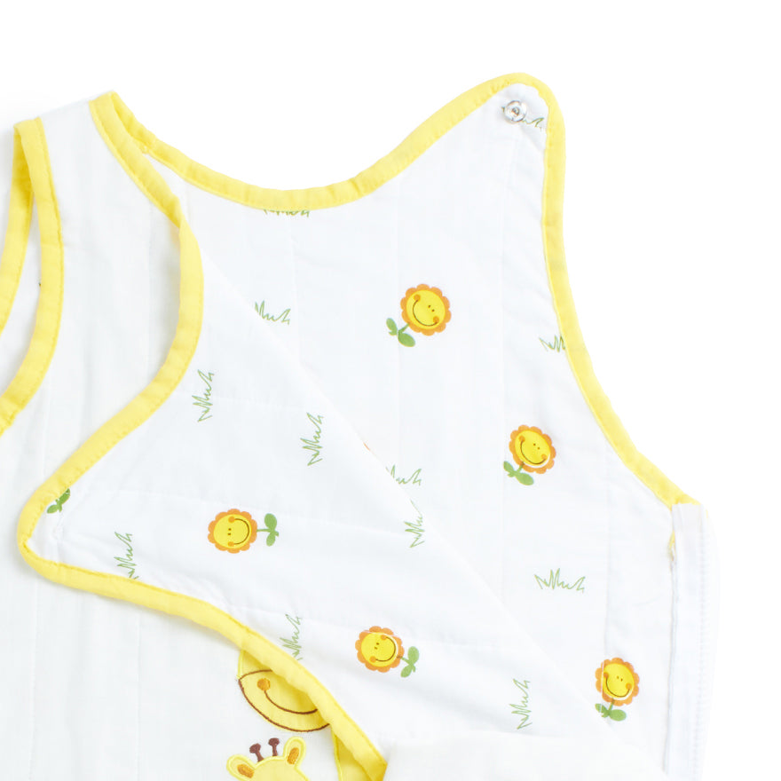 The White Cradle Baby Sleeping Bag for Infants & Newborns - Boys - Wearable Sleep Swaddle Wrap Blanket, Softest Organic Cotton, 3 Layers, Safety Zip on Side & Bottom, Washable - Giraffe
