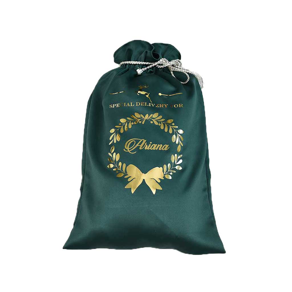 PersonalisedLuxe Gold Wreath Gift Sack