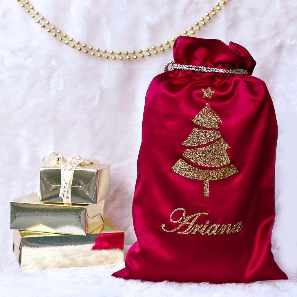 Personalised Luxe Glitter Tree Gift Sack