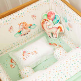 Miss Bella The Unicorn - Cot Bedding Set With / Without Bumper - Green