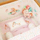 Miss Bella The Unicorn - Cot Bedding Set With / Without Bumper - Purple